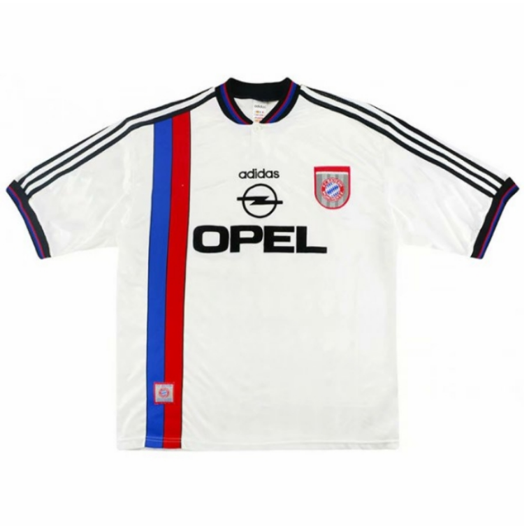 1995-96 Bayern Munich Retro White Away Kit Soccer Jersey